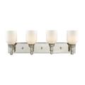 Elk Lighting Baxter 4-Light Vanity Lamp in Polished Nickel with Opal White Glass 32273/4